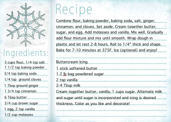 Recipe card: Gingerbread cookies with buttercream icing