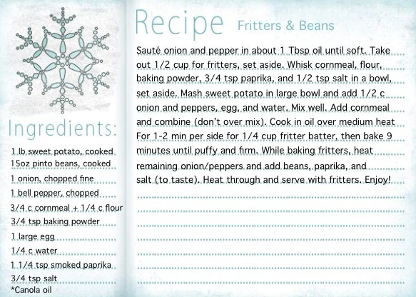 Recipe card: Fritters & Beans