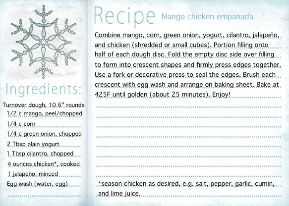 Recipe card: Mango Chicken Empanadas