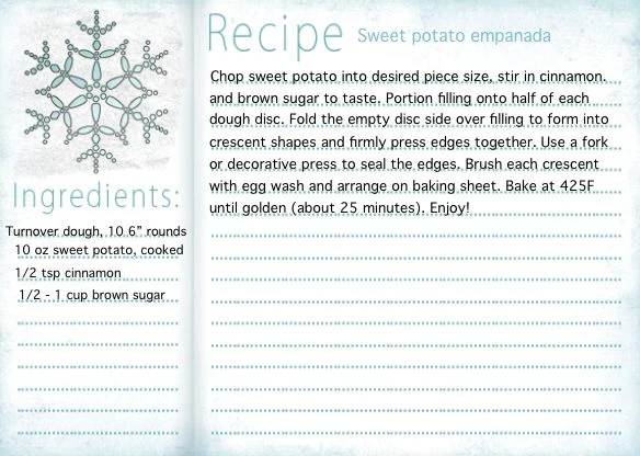 Recipe card: Sweet Potato Empanadas