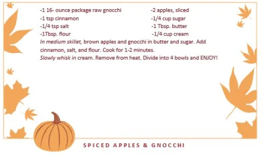 Recipe card: Spiced Apples & Gnocchi